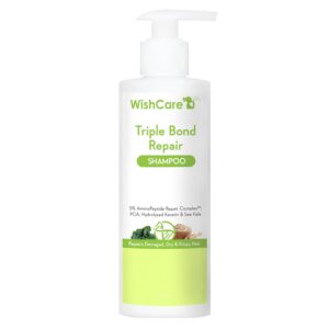 WishCare Triple Bond Repair Shampoo for Dry & Frizzy Hair - 5% AminoPeptide Complex & PCA - Repairs Damaged & Frizzy Hair 250m